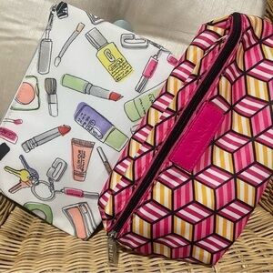 Clinique Makeup Cosmetic Bags (Set of 2) Brand New